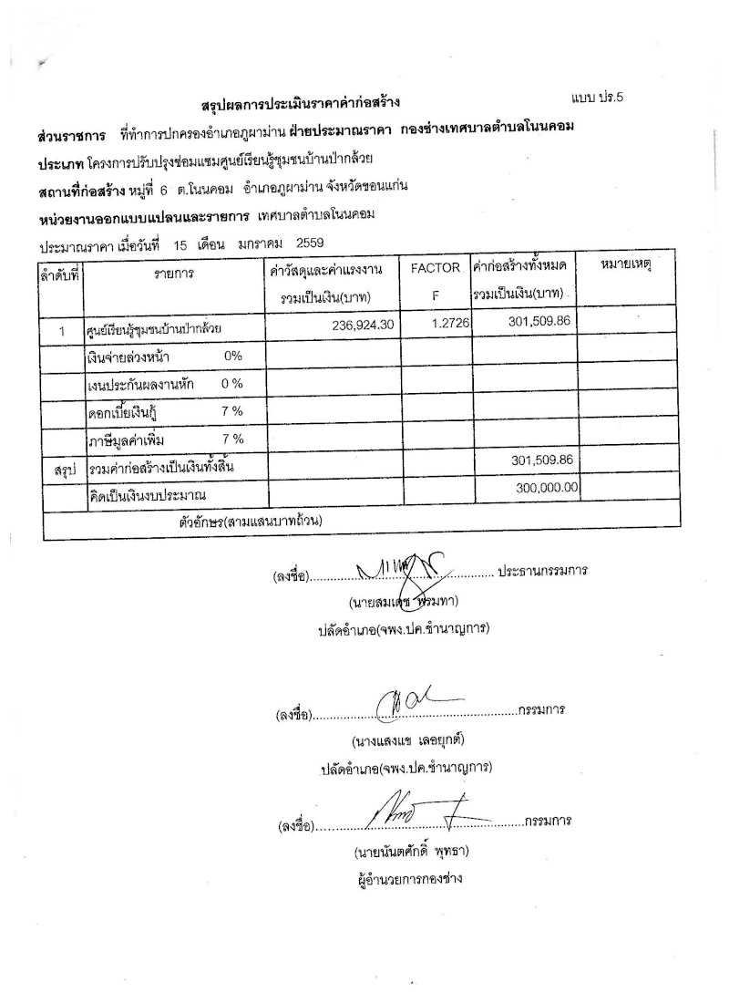 โครงการปรับปรุงซ่อมแซมศูนย์เรียนรู้ชุมชนบ้านป่ากล้วย  หมู่ที่ 6 ตำบลโนนคอม อำเภอภูผาม่าน จังหวัดขอนแก่น 116