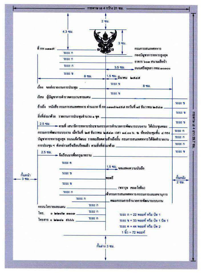 การพิมพ์หนังสือราชการ(หนังสือภายนอก) Govern10