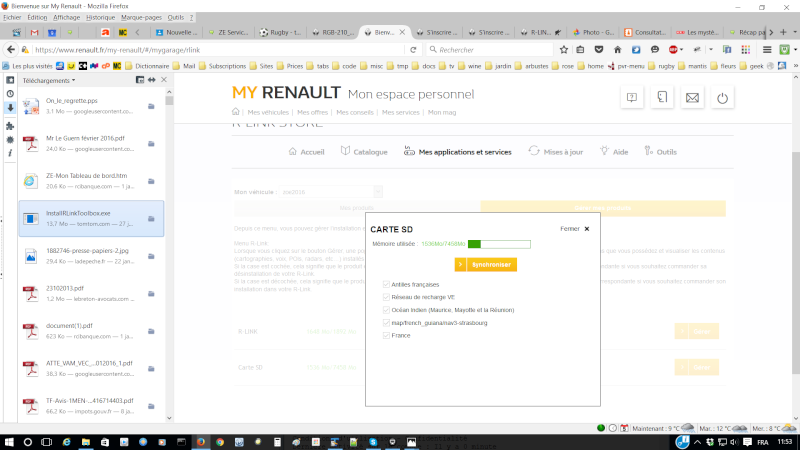 comment faire passer un produit "sans facture" de "mes applications et services" de my renault sur la carte SD? Captur11