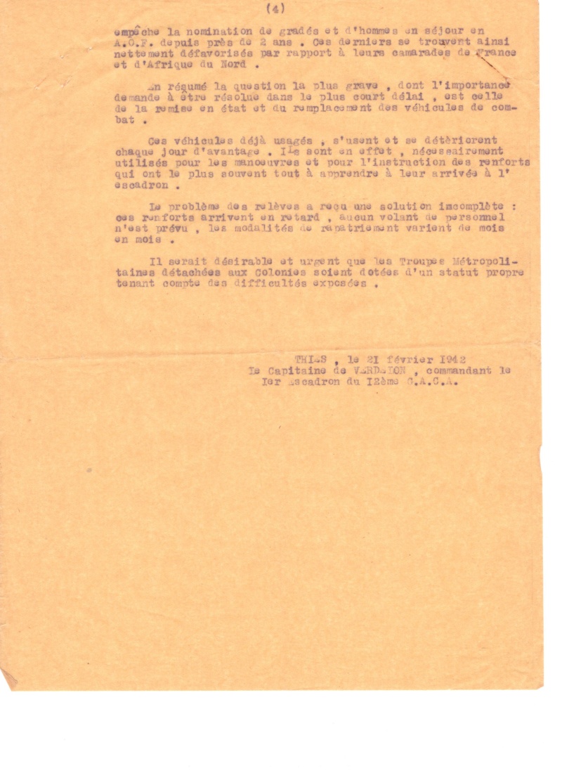 Vie de l'unité du 1er ESC du 12ème G.A.C.A à THIES en 1942 Note_g13