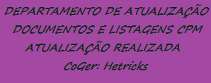 [CPM] Relatório de Promoções/Rebaixamentos Cabo +  Atuali17