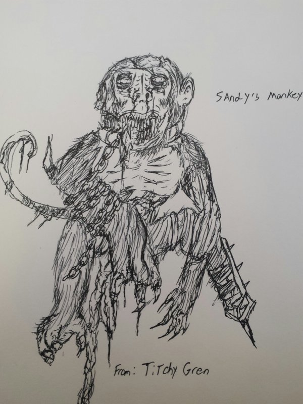I drew sandy a monkey Ca9qck10