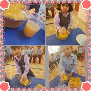 مشاركة أطفال الروضة في عمل عصير البرتقال 38a8b410