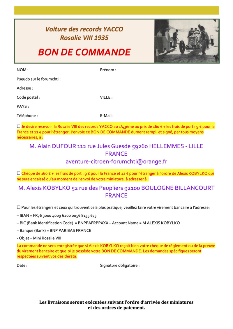 Citroën "Les Rosalie des records YACCO" : Proposition "spéciale - Collection" 2019 du Forumchti Bon_de14