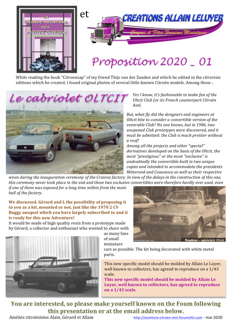 Le cabriolet OLTCIT 1986 : Proposition 2020 du Forumchti Sondag13
