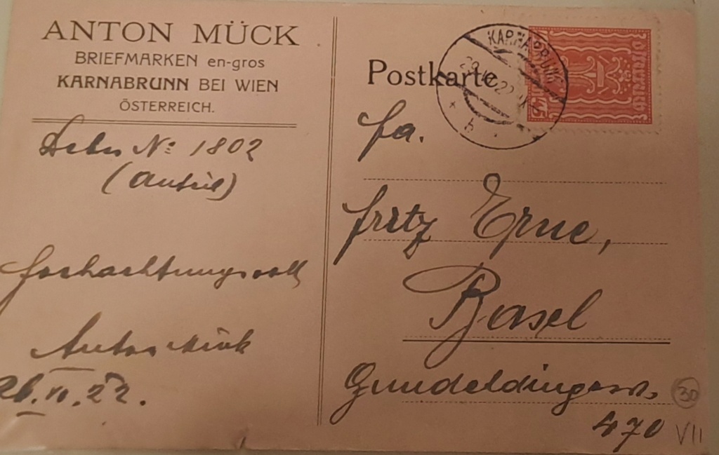 post - Vindobona - Briefmarken - Club  20240931