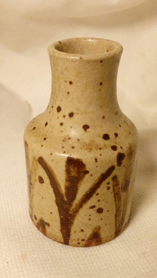 Sweet little stoneware bottle vase. Unsigned. 20200264