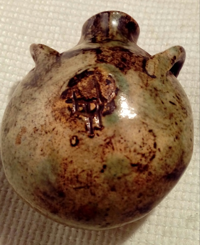 Tiny Stoneware Sgraffito Flask. 20200283