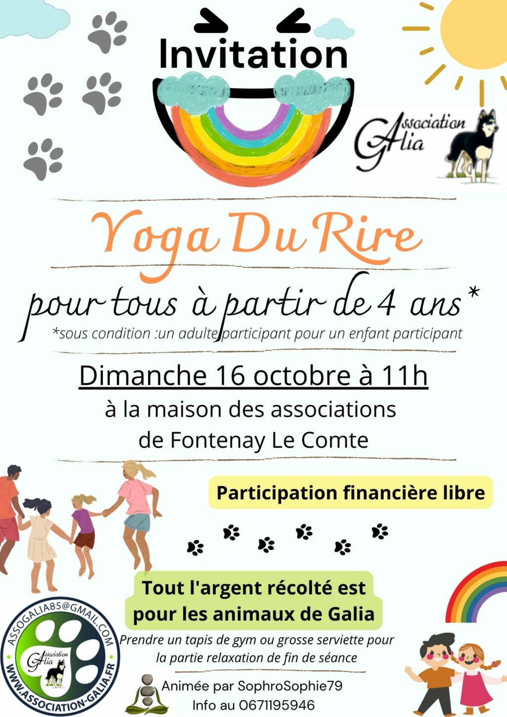 Yoga Du Rire pour tout âge à Fontenay Le Comte dimanche 16 octobre  Invita10