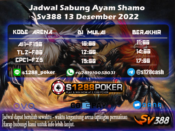 Jadwal Sabung Ayam Shamo Sv388 13 Desember 2022 Jadwal87