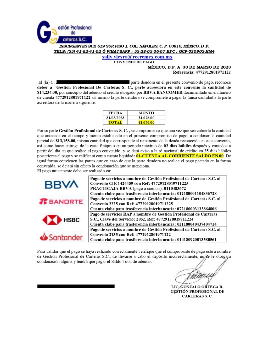 GEPROCAR - Ayuda con una carta convenio GEPROCAR Conven11