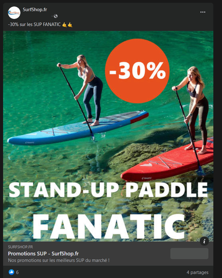 Bon plan stand up paddle fanatic Promos10