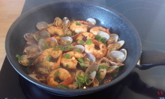 Linguines aux coques et crevettes 20210615