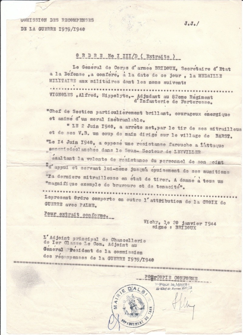 Citation Adjudant du 82è Régiment d'Infanterie de Forteresse Img_0419