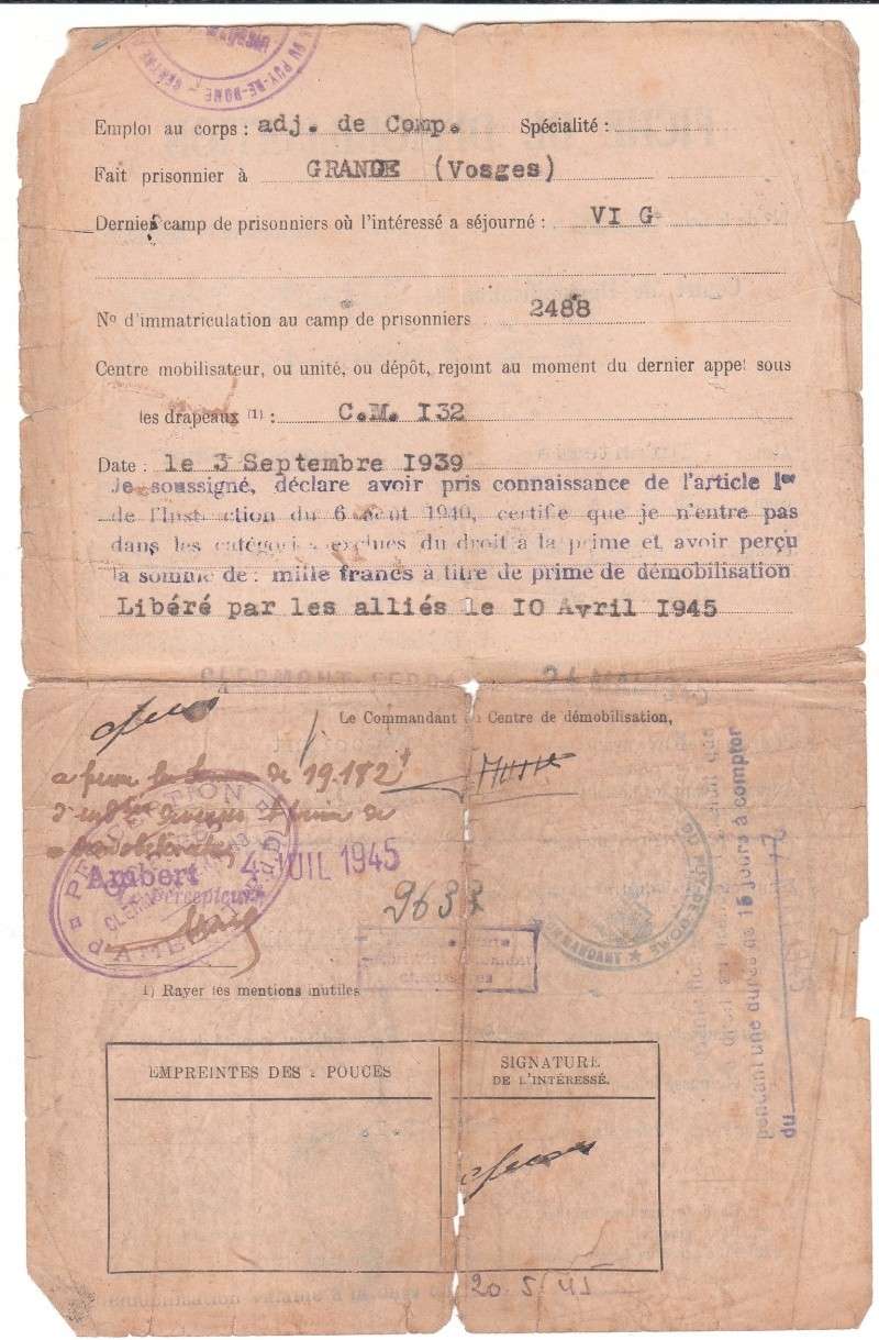livret et papiers d'un Prisonnier de Guerre Stalag VI G Img_0672