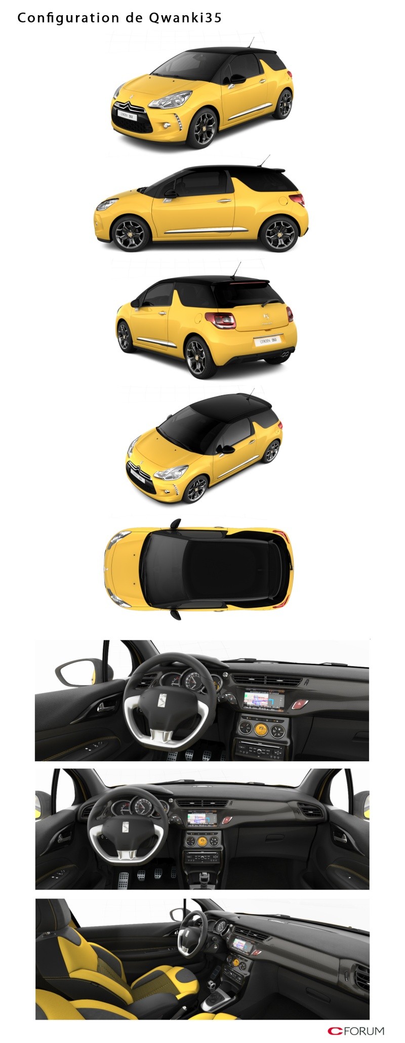 DS3 HDi 110cv sport so chic jaune Pégasse toit noir Config29