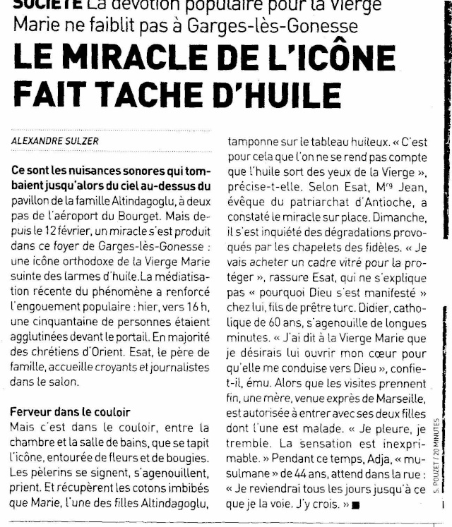 MIRACLE DE LA VIERGE MARIE - ICONE ORTHODOXE (2010) EN REGION PARISIENNE ! LES COPTES: ZEITOUN... Dossi155