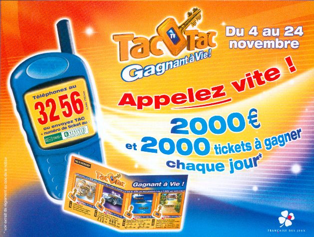 Notice Tac O Tac TV Gagnant à vie ! promotionnelle, jeu concours... Notic101