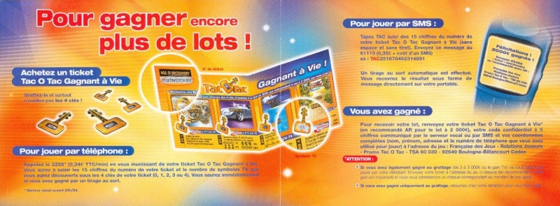 Notice Tac O Tac TV Gagnant à vie ! promotionnelle, jeu concours... Notic102