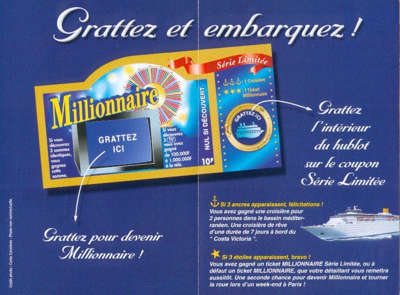 Notice Millionnaire promotionnelle, jeu concours... Notic105
