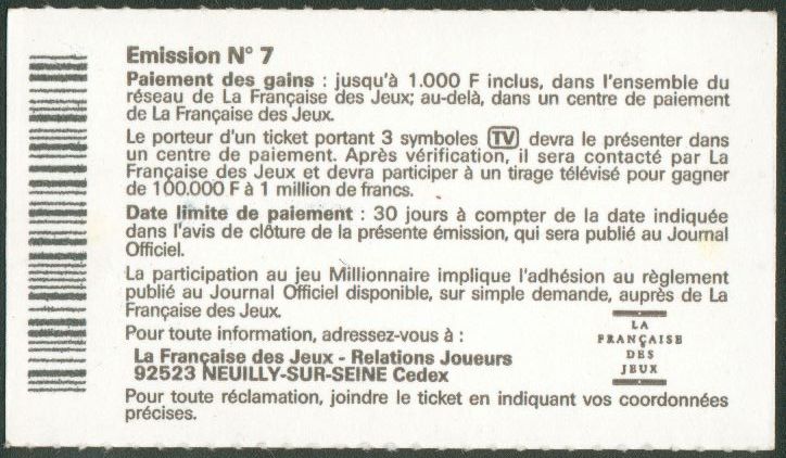 Millionnaire 13530 Emission 7 - Etude Ticket48