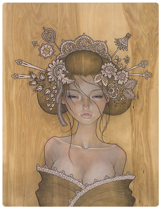 AUDREY KAWASAKI [ Peinture sur bois. ] Yuuwak10