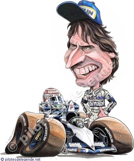 caricature - Caricature de pilote. Photos de sport auto. Piquet12