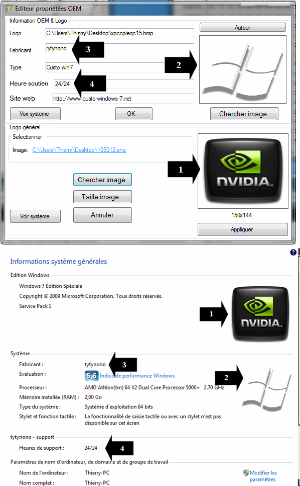 Editeur propriétées OEM C10