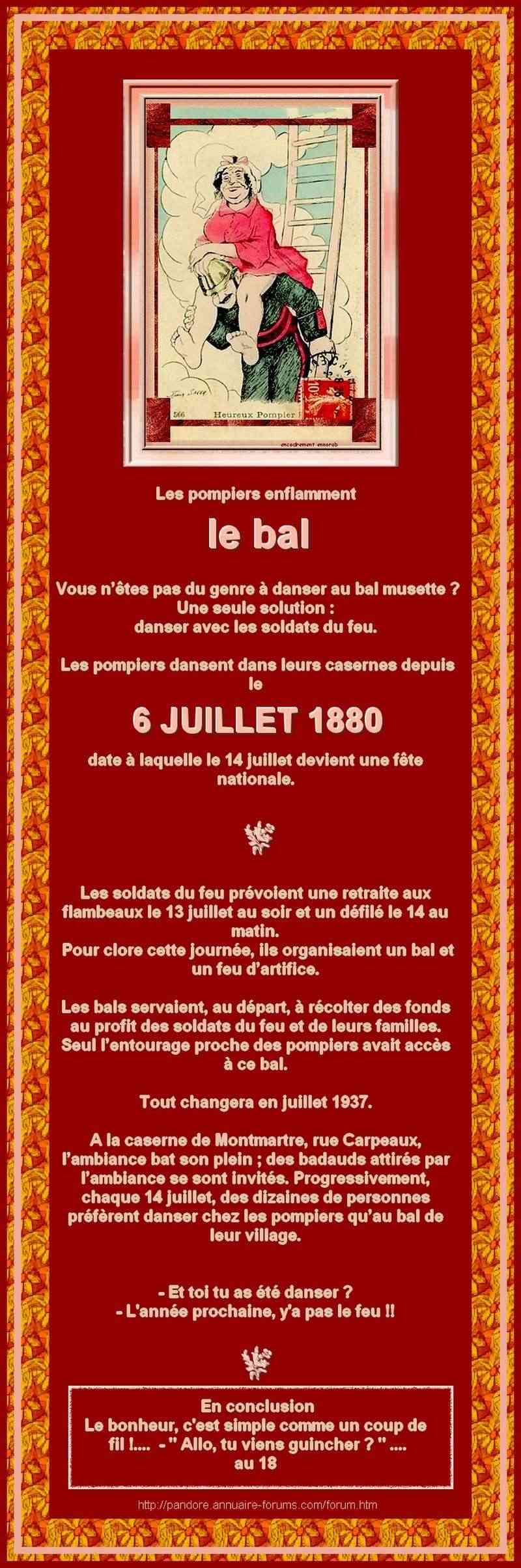 FRANCE - LE BAL DES POMPIERS DATE DE 1880 504_0027