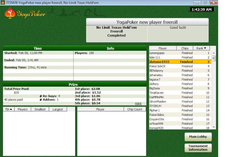 Yoga Poker site has freerolls all day..made a FT Yoga_p10