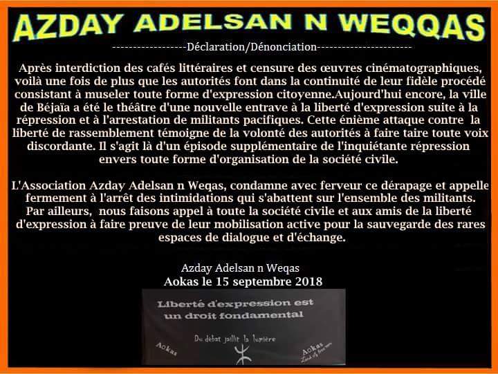 la conférence Sofiane Djilali à Aokas le samedi 15 septembre 2018 n'a pas eu lieu!  10306