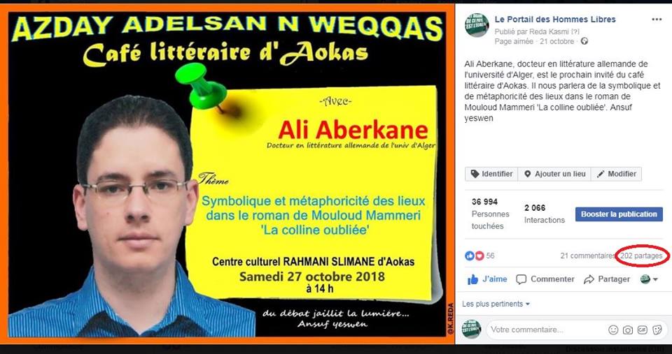 Inoubliable conférence de Ali Aberkane à Aokas le samedi 27 octobre 2018 10746