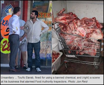Muslim butcher caught useing a major ingredient in battery acid to make his meat look fresh. Muslim10