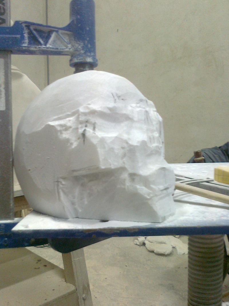 Crâne ( marbre ), pas à pas. Photo019