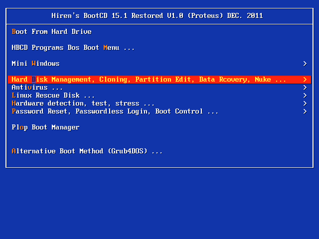 Hiren's Boot 15.1 Hiren210