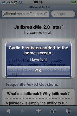 [GUIDA] Jailbreak dell' IOS4 su tutti gli iPhone, iTouch e iPad con JailbreakMe!, (funziona anche su Firmware 3.1.2 e 3.1.3) (Untethered) Im410