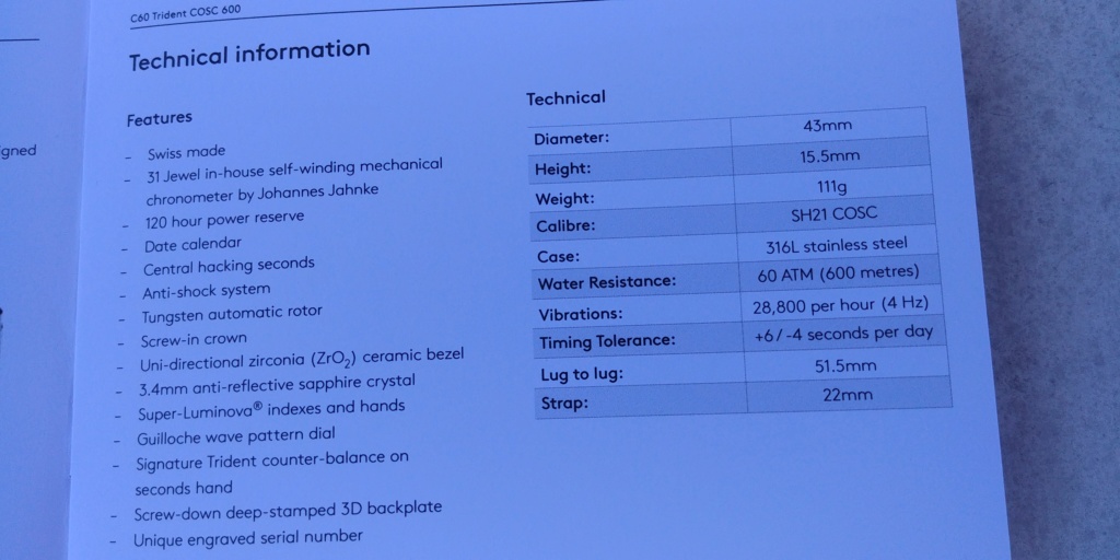 cosc - La montre de plongée Christopher Ward C60 Trident COSC 600 mouvement SH21  20180829