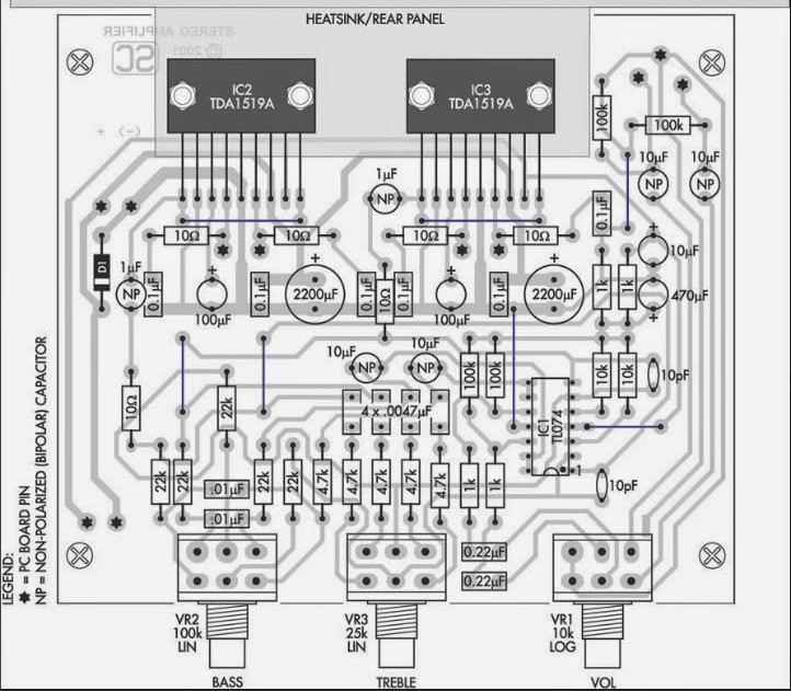 Tda8944 схема усилителя печатная плата CD1517 AUDIO1517P,TDA1517 OR YD1517P