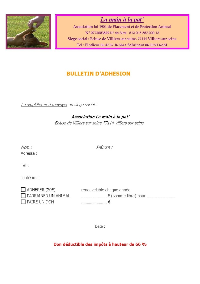 bulletin d'adhsion a tlcharger Bullet10