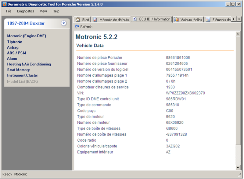 durametric - Utilisation du logiciel Durametric avec le cable Chinois ODBII Dme52210