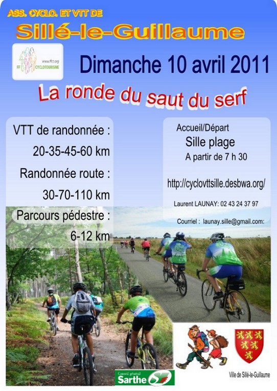 La ronde du Saut du Cerf, 70 et 110 kms dimanche 10 avril à Sillé (72) Affich11