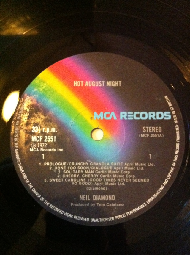 Neil Diamond - Hot August Night LP Img_1311