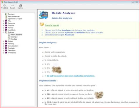 Logiciel pour le suivi des tests d'eau de l'aquarium - AquarioGest