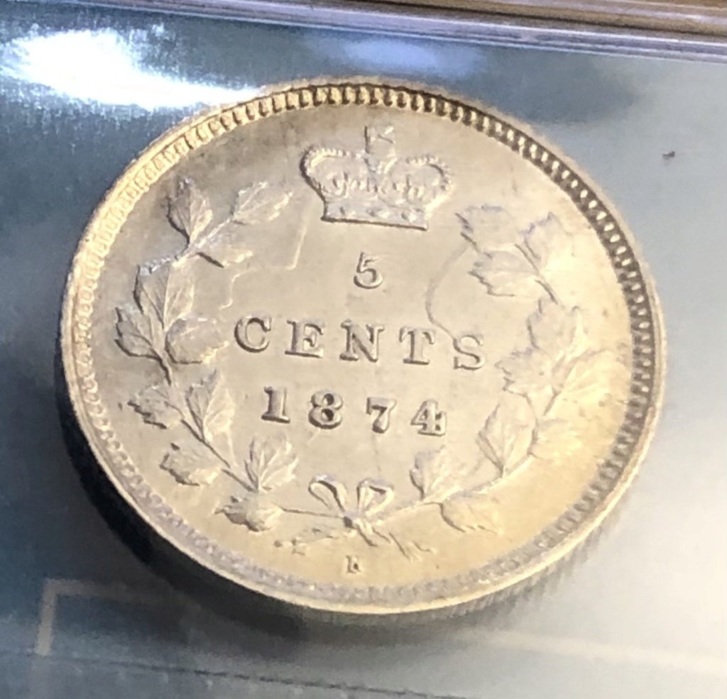 1874 - "C4" Large Date, Coins Entrechoqués 2 côtés , Repunched 8, 7 & CA Fullsi14