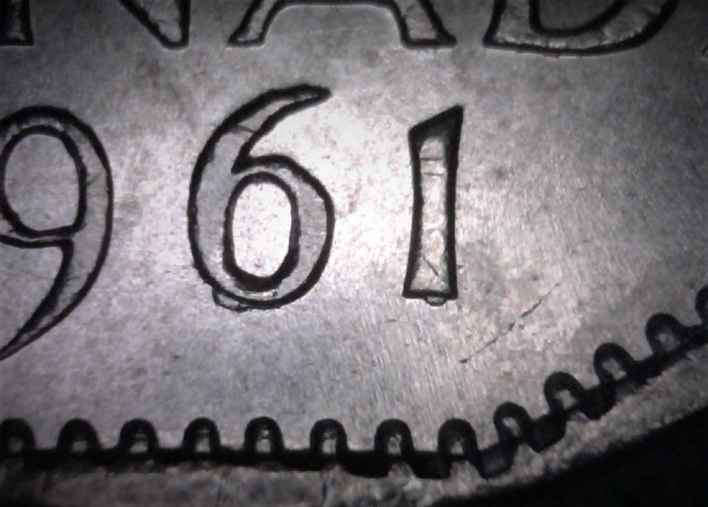 1961 - Éclat de Coin sous le "61" & sur le "S" de CENTS (Die Chip on "61" & "S") Image491