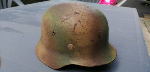 CASQUE ALLEMAND WEHRMARCHT CAMOUFLAGE 3 TONS NORMANDIE WW2 1944 - A