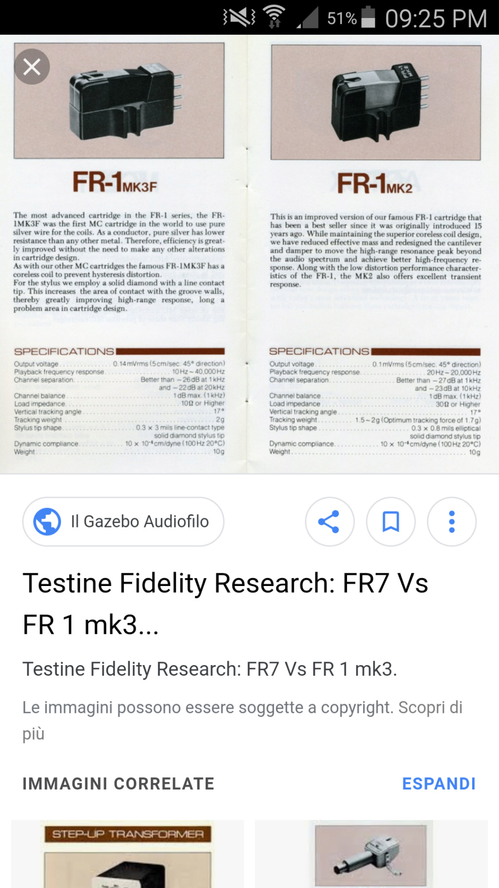 Braccio per testine fidelity research Screen10