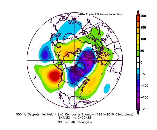 Retro/Grading of 2021-22 meteorological winter 500mbf10