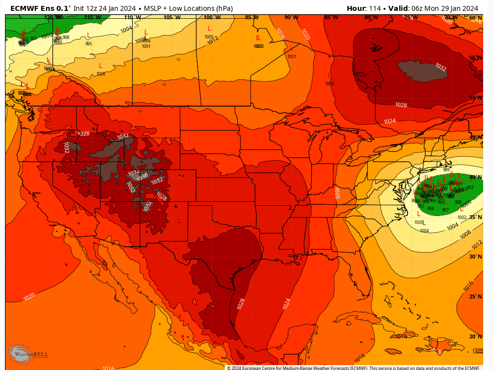 2 - JAN 28th-30th 2024 Potential system compliments of a +PNA Eps96