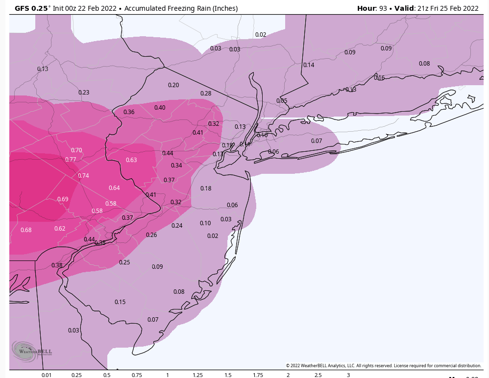 February 25th 2022 potential snow/ice for mainly well NW of I95 Gfszr10